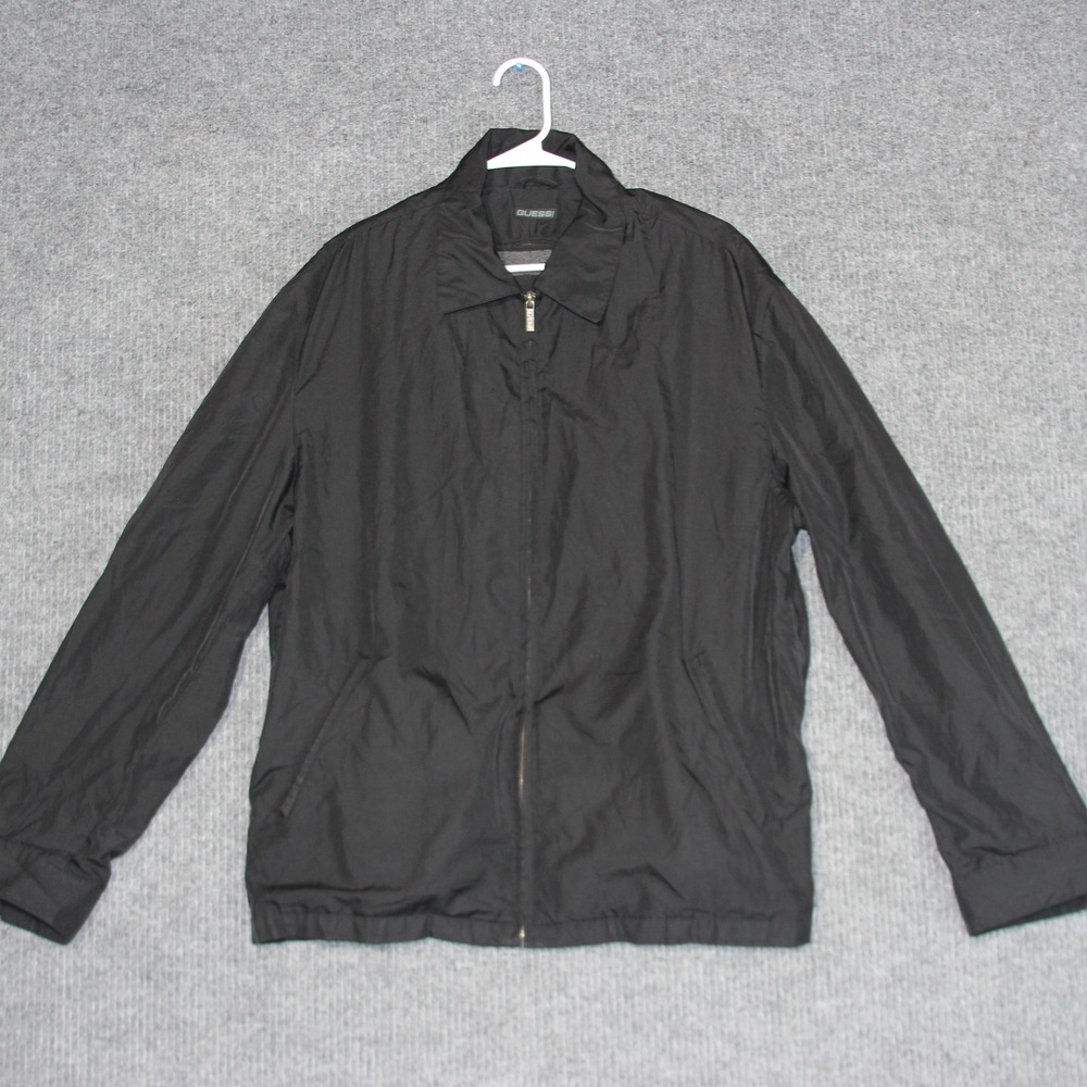 Guess USA Jacket Mens‎ XL Black 2 Piece Removable Lining Windbreaker